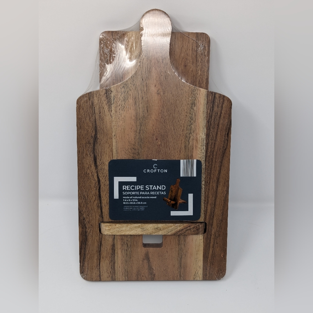 Crofton natural acacia wood recipe stand kitchen